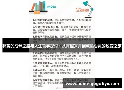 林葳的成长之路与人生哲学探讨：从青涩岁月到成熟心灵的蜕变之旅